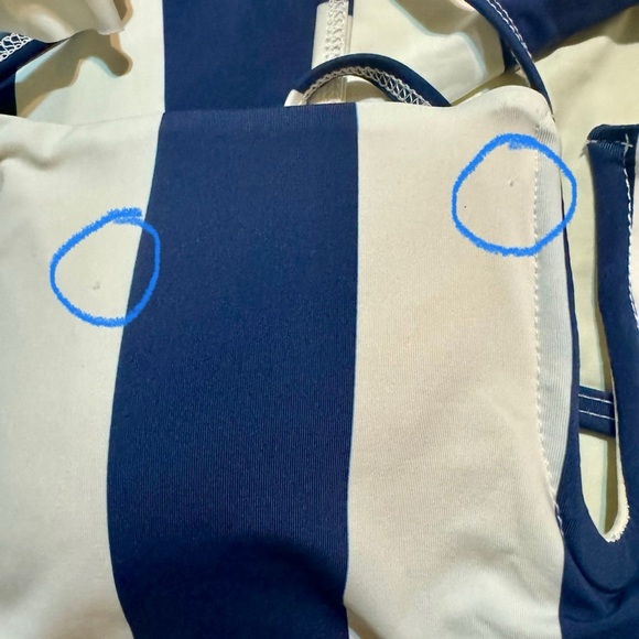 WET Designer Swimwear One Piece Navy Stripe Swimsuit Size Large NWT - Picture 8 of 9